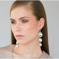 statement Dangling Earring, Silver Dangle Chandelier Drop Clips Earring | Etsy (US)