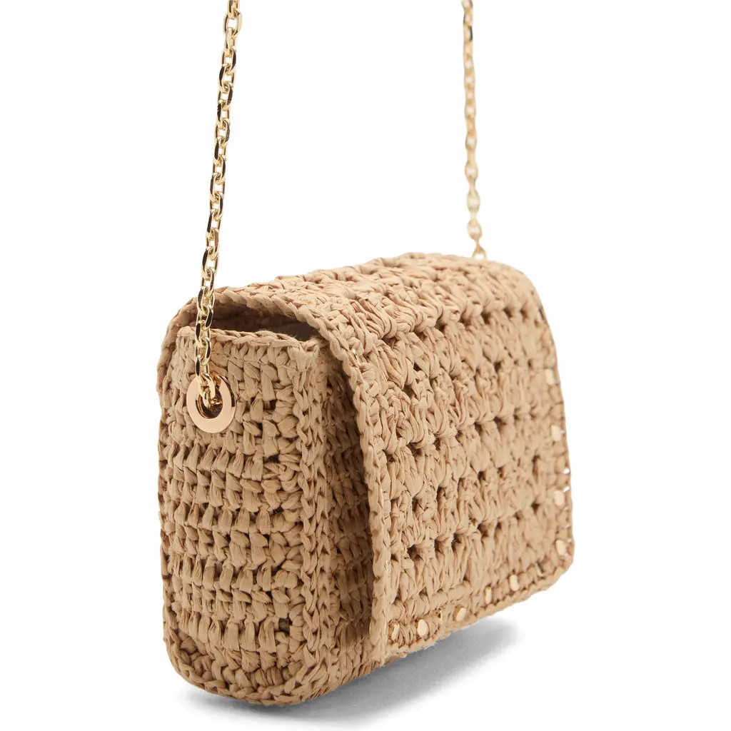 MANGO Mini Crochet Crossbody Bag in Beige at Nordstrom | Nordstrom
