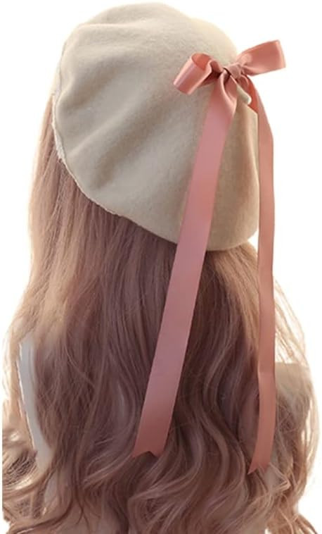 Lolita Sweet French Beret Cap Bow Painter Hat Kawaii Preppy Style Female Casual Artist Hat for Gi... | Amazon (US)