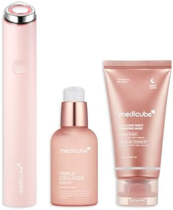 medicube Ultimate Pink Glow Skincare Trio: Mini Booster Pro Pink and Collagen Overnight Wrapping ... | Amazon (US)
