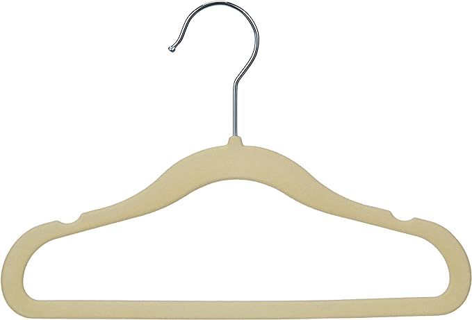 Amazon Basics Kids Velvet, Non-Slip Clothes Hangers, Beige - Pack of 30 | Amazon (US)