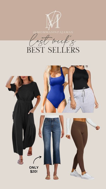 Last week’s best sellers! Casual wide leg linen blend jumpsuit that’s petite friendly, CUPSHE one piece for fuller bust babes (I’ve never felt so confident in a bathing suit!), waist snatching sleeveless bodysuit, petite friendly step-hem flare jeans that are only $20 and look more expensive, and my fave leggings with no front seam


#LTKsalealert #LTKstyletip #LTKfindsunder50