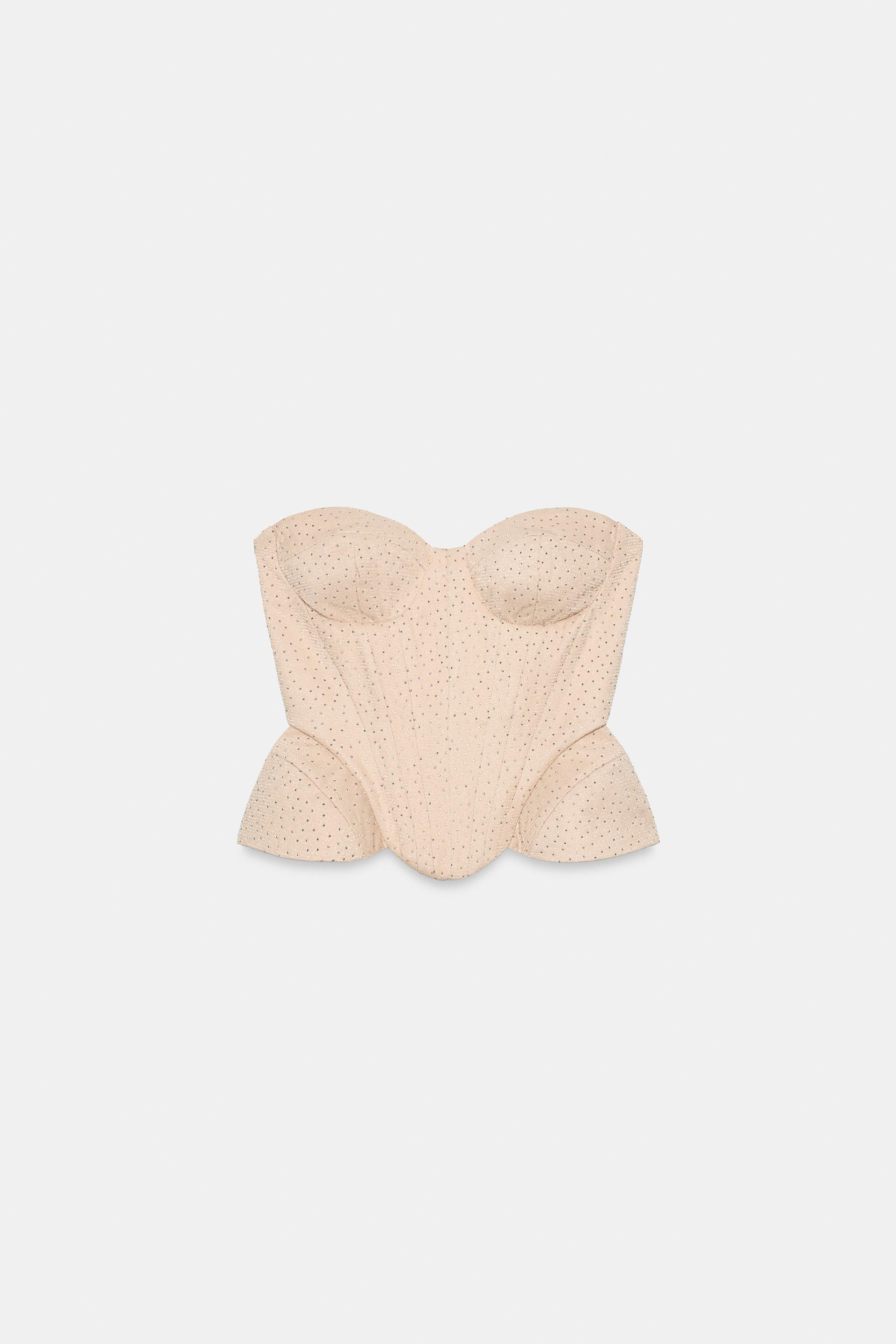 KORSETTOP MET GLITTERS EN PEPLUM | Zara NL