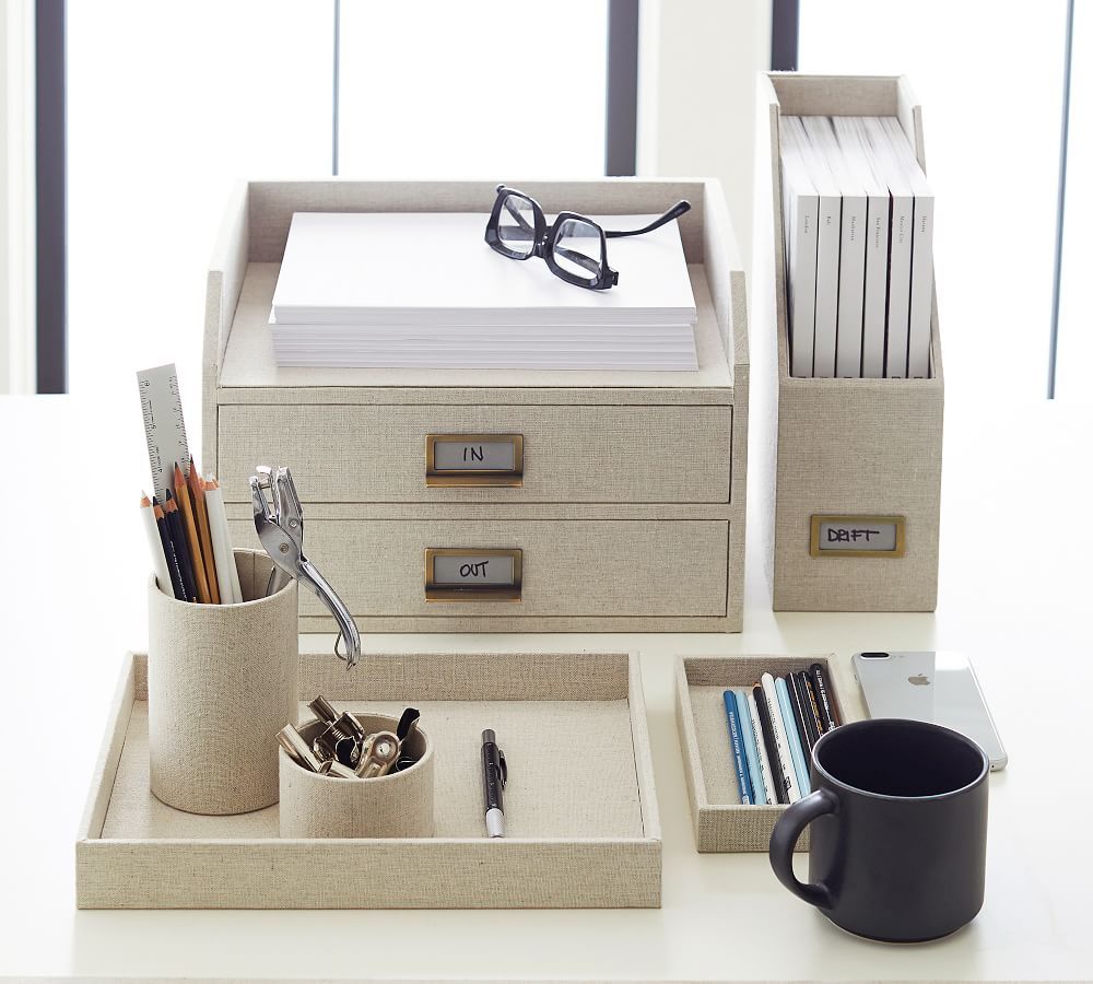 Linen Home Office Accessories Collection | Pottery Barn (US)