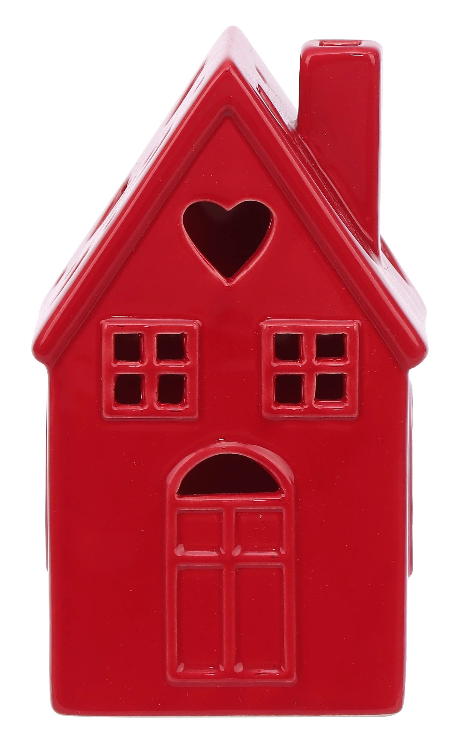 Way To Celebrate Valentine's Day Ceramic LED House Decoration, Red | Walmart (US)