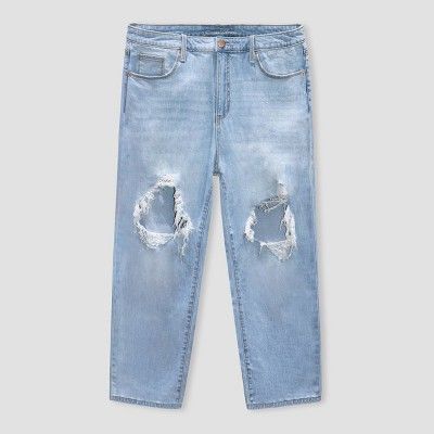 Women's High-Rise Distressed Vintage Straight Fit Cropped Jeans - Universal Thread™ (Regular & ... | Target