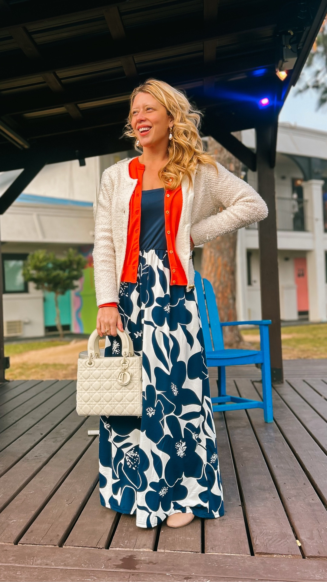 Stop your scroll! Here’s an outfit you can wear for almost any occasion. Layering a beautiful soft knit floral maxi dress, a punchy coral @jcrew cardigan underneath a beautiful cream caridgan with gold buttons, @caitlynminimalist bold baroque pearl earrings, a @dior lady bag in matte cream and @chloe Lauren flats in soft lamb skin.



#LTKmomlife #LTKootd #LTKdayinmylife
