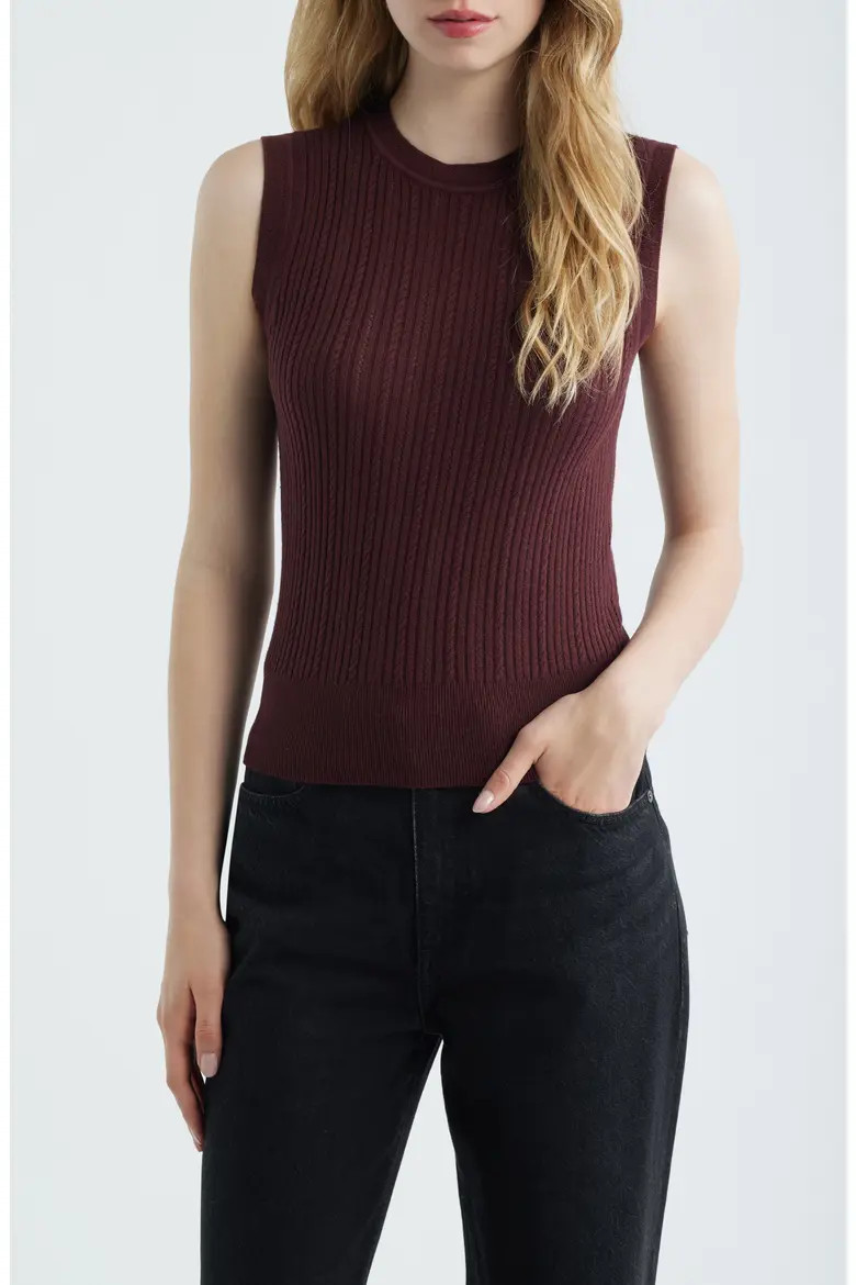 Meara Sleeveless Organic Cotton & Silk Blend Knit Top (Women) | Nordstrom | Nordstrom