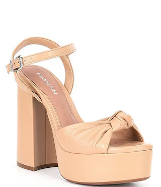 Hartliye Leather Knot Ankle Strap Platform Dress Sandals | Dillard's