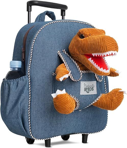 Naturally KIDS Dinosaur Backpack - Dinosaur Toys for Kids 3-5 - Kids Suitcase for Boys Girls w St... | Amazon (US)