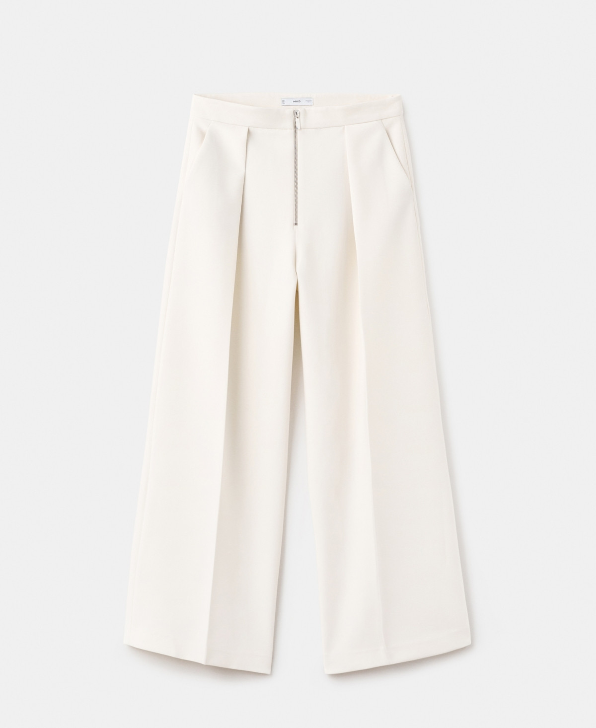 Mango Women's Zipper Pleated Pants - Ecru | Macy's