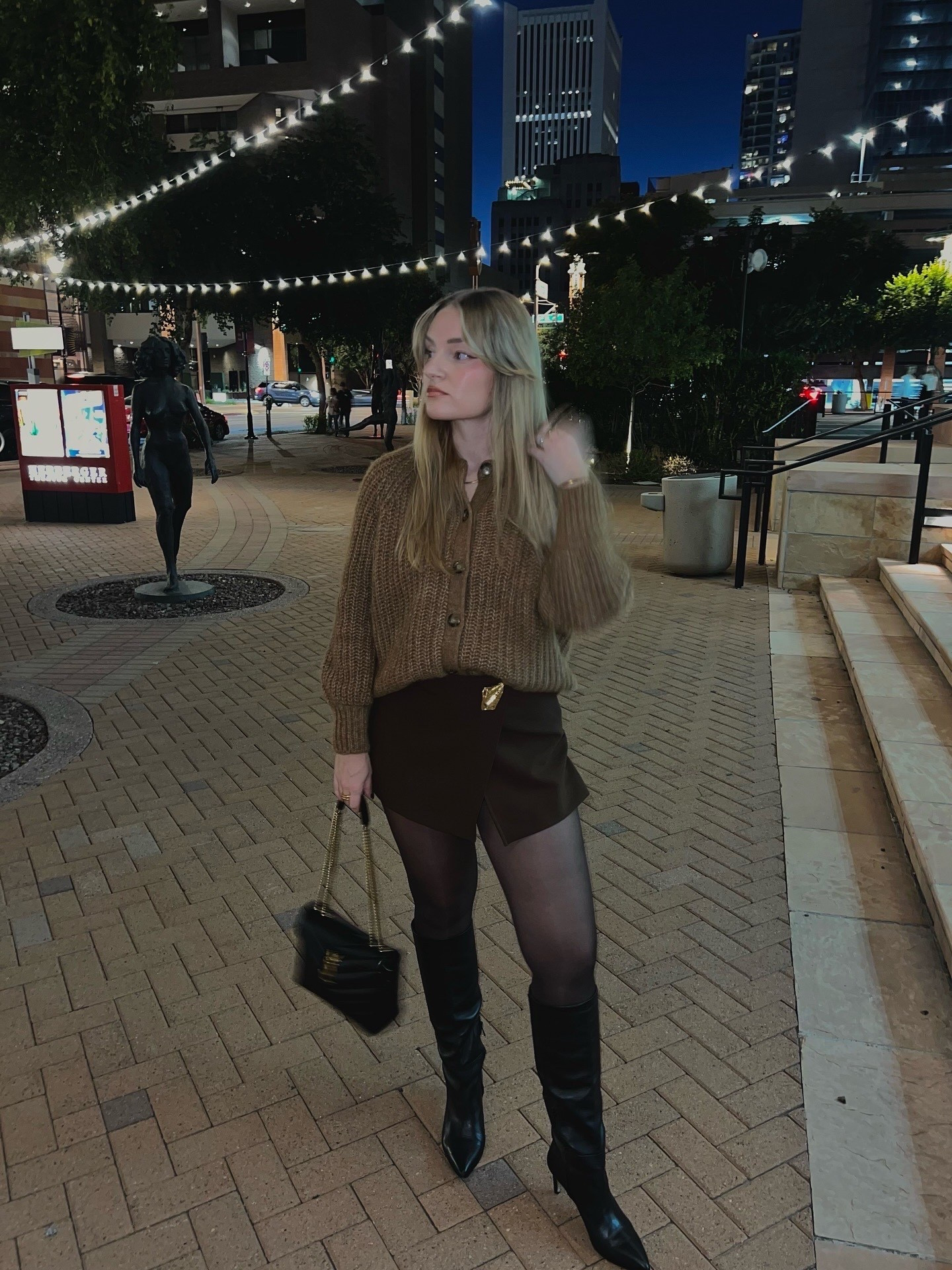 Sezane Emile cardigan, Zara brown skirt

#LTKSeasonal