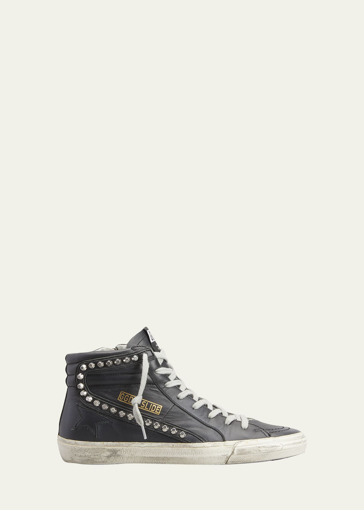 Golden Goose Slide Mid-Top Leather Stud Sneakers | Bergdorf Goodman