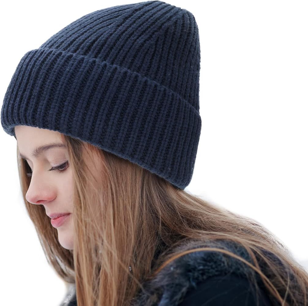 MengPa Women Beanie Hat Knit Winter Hats for Men Unisex Soft Caps Warm Cuffed Beanie | Amazon (UK)