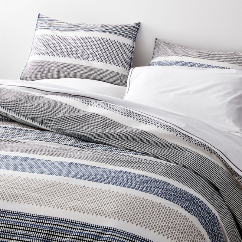 Medina Geometric Duvet Covers and Pillow Shams | Crate & Barrel | Crate & Barrel