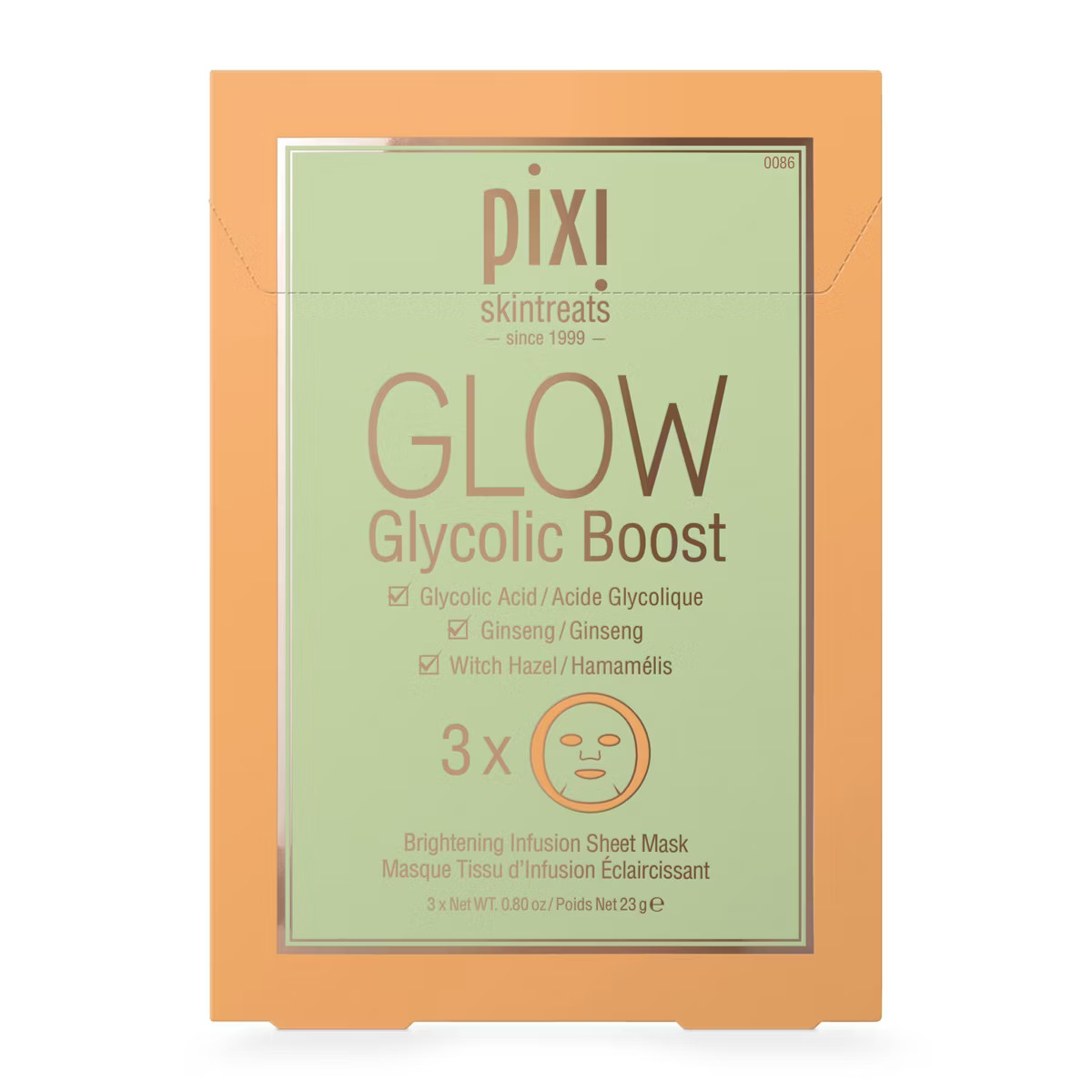 Pixi by Petra GLOW Glycolic Boost Brightening Face Sheet Mask - 3ct - 0.8oz | Target
