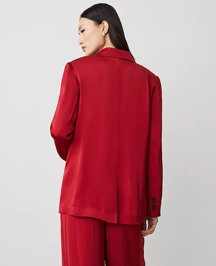 The Longline Blazer in Satin | Ann Taylor (US)