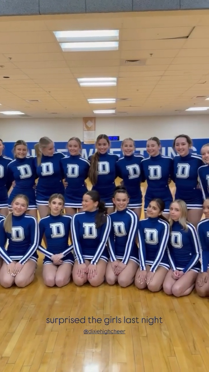 surprised the girls last night @dixiehighcheer