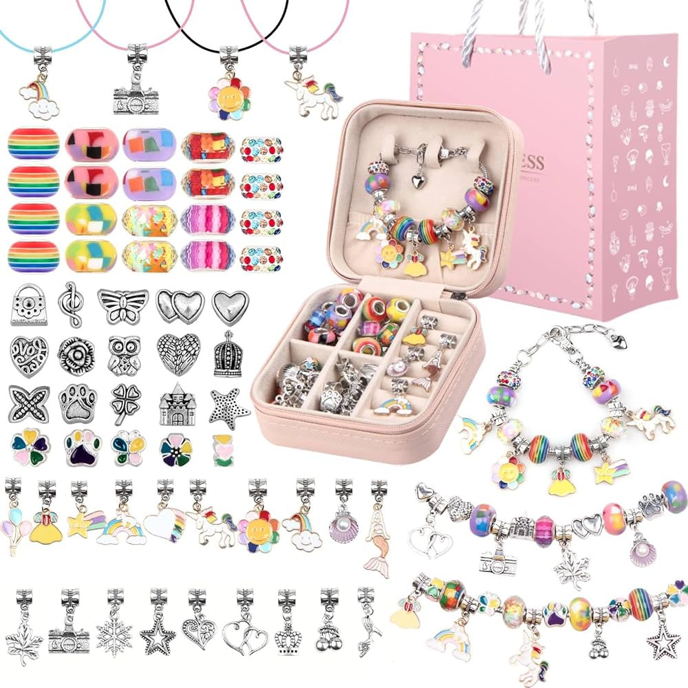 UFU Charm Bracelet Making Kit Girls Beads for Jewelry Making Kit, Unicorns Arts Crafts Gifts Set ... | Amazon (US)