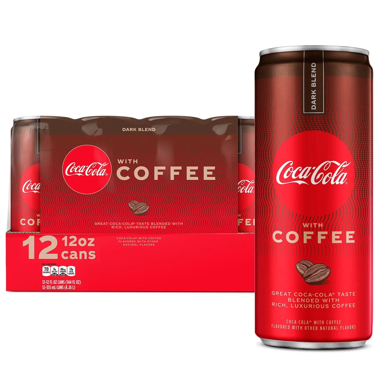 Coca-Cola with Coffee Dark Blend Soda, 12 Fl Oz, 12 Count - Walmart.com | Walmart (US)