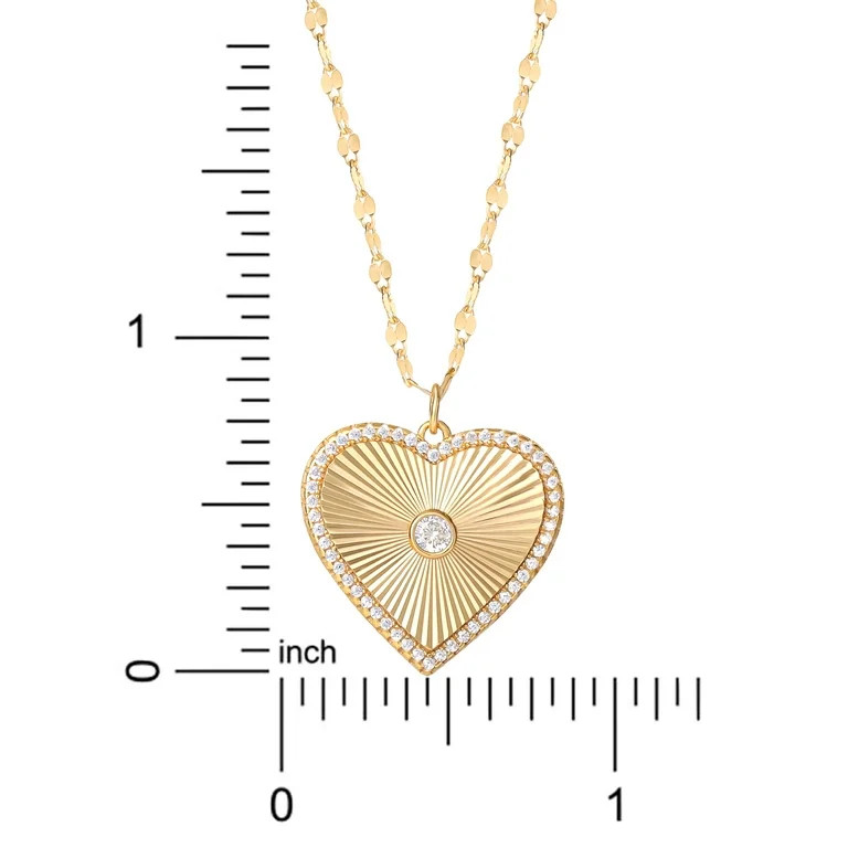 JS Jessica Simpson Women’s Gold Plated Sterling Silver Heart Necklace | Walmart (US)