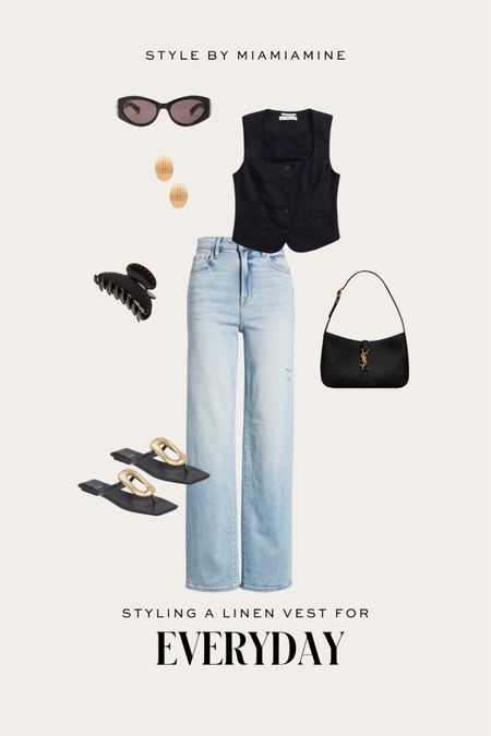Chic summer outfit
Abercrombie linen vest
Nordstrom straight leg jeans under $100
Jeffrey Campbell sandals
Gucci sunglasses 
Saint Laurent handbag 



#LTKFindsUnder100 #LTKStyleTip #LTKShoeCrush