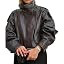 Women's Leather Jacket Casual Fall Zip Up Jacket Racer Varsity Jackets Biker Motor Coat Outwear | Amazon (US)