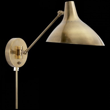 Charlton Wall Sconce, 1-Light, Hand-Rubbed Antique Brass, 14.5"H (ARN 2006HAB 2K2RJ) | Lighting Reimagined