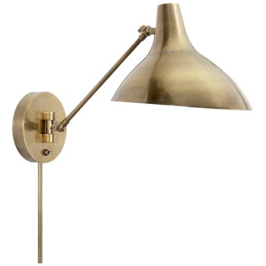 Charlton Wall Sconce, 1-Light, Hand-Rubbed Antique Brass, 14.5"H (ARN 2006HAB 2K2RJ) | Lighting Reimagined