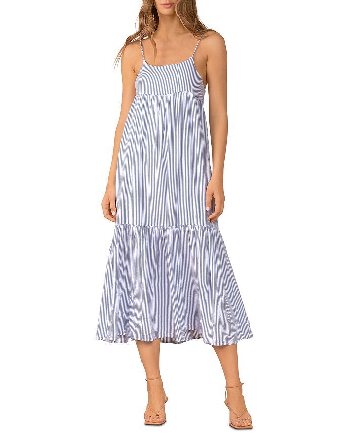 Long	Twill Stripe Midi Dress | Bloomingdale's (US)