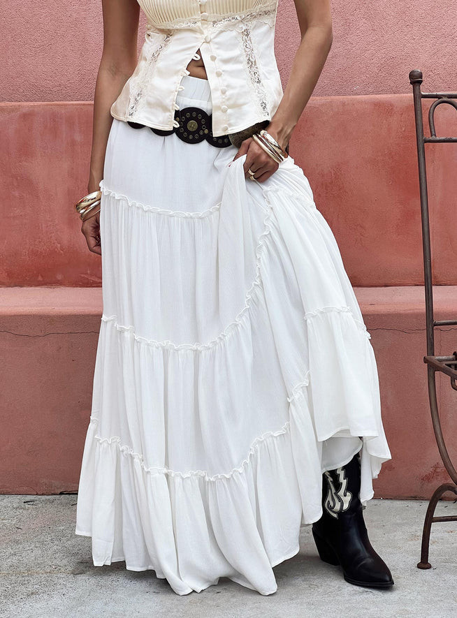 Miriah Maxi Skirt White | Princess Polly AU