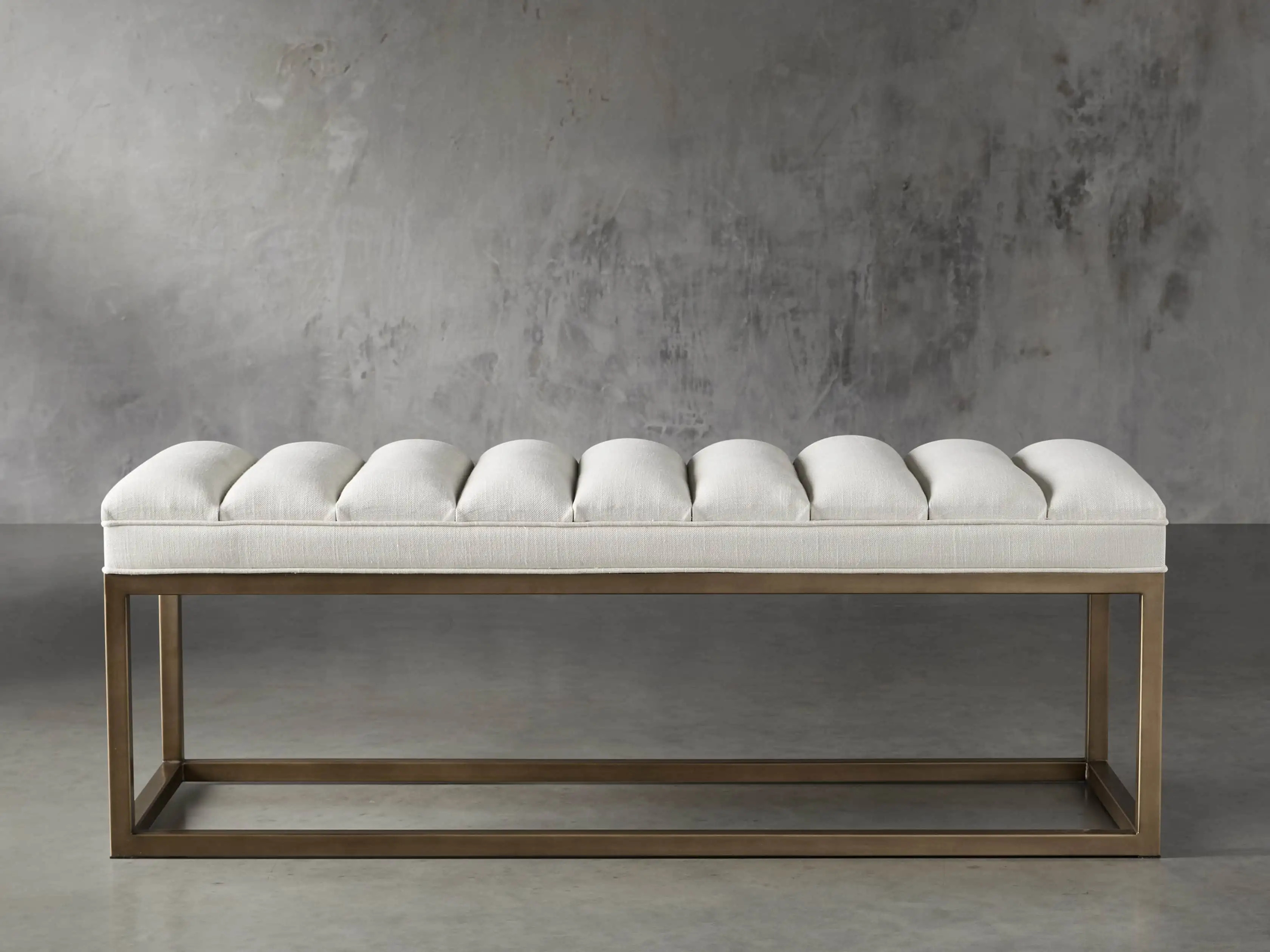 Edie Bench in Devere Ivory | Arhaus