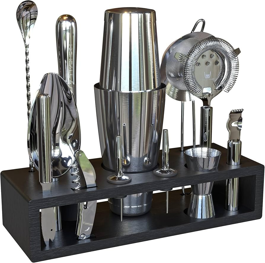 Highball & Chaser 13-Piece Boston Cocktail Shaker Set Stainless Steel Mixology Bartender Kit With... | Amazon (US)