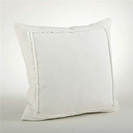SARO 13036.I20S 20 in. Square Linen Ruffled Design Throw Pillow - Ivory | Walmart (US)