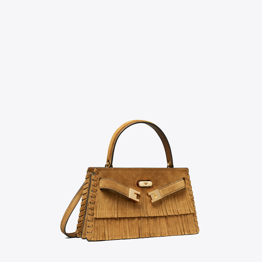 Tory Burch Mini Lee Radziwill Suede Fringe Top-Handle Bag | Tory Burch (UK)