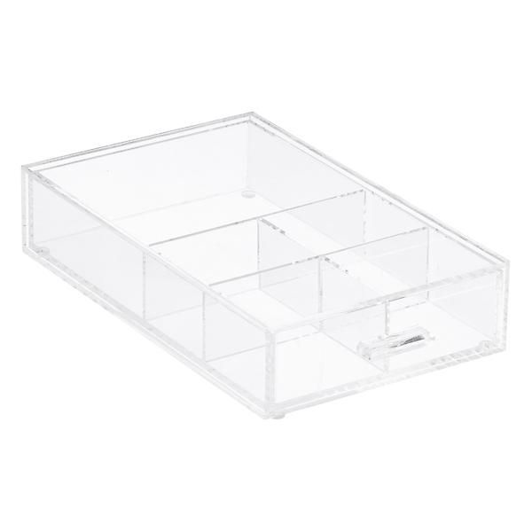 Luxe 1- Compartment Acrylic Accessory Drawer Clear | The Container Store