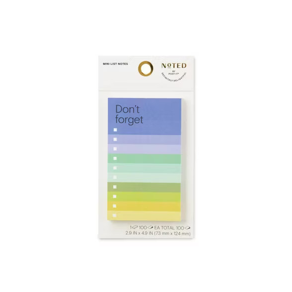 Post-it Don't Forget List Notepad 100 Sheets - Blue/Green | Target