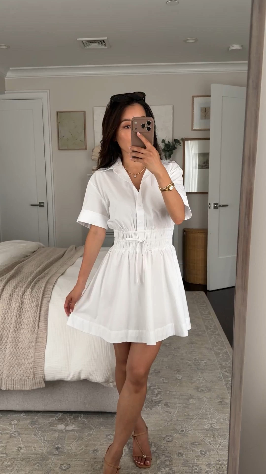 A few left in each size!
Trying on Aritzia white cotton dress XS (sized up) XS measures 12.25" across the waist and stretches more.  Very petite friendly.

#LTKSeasonal #LTKPetite