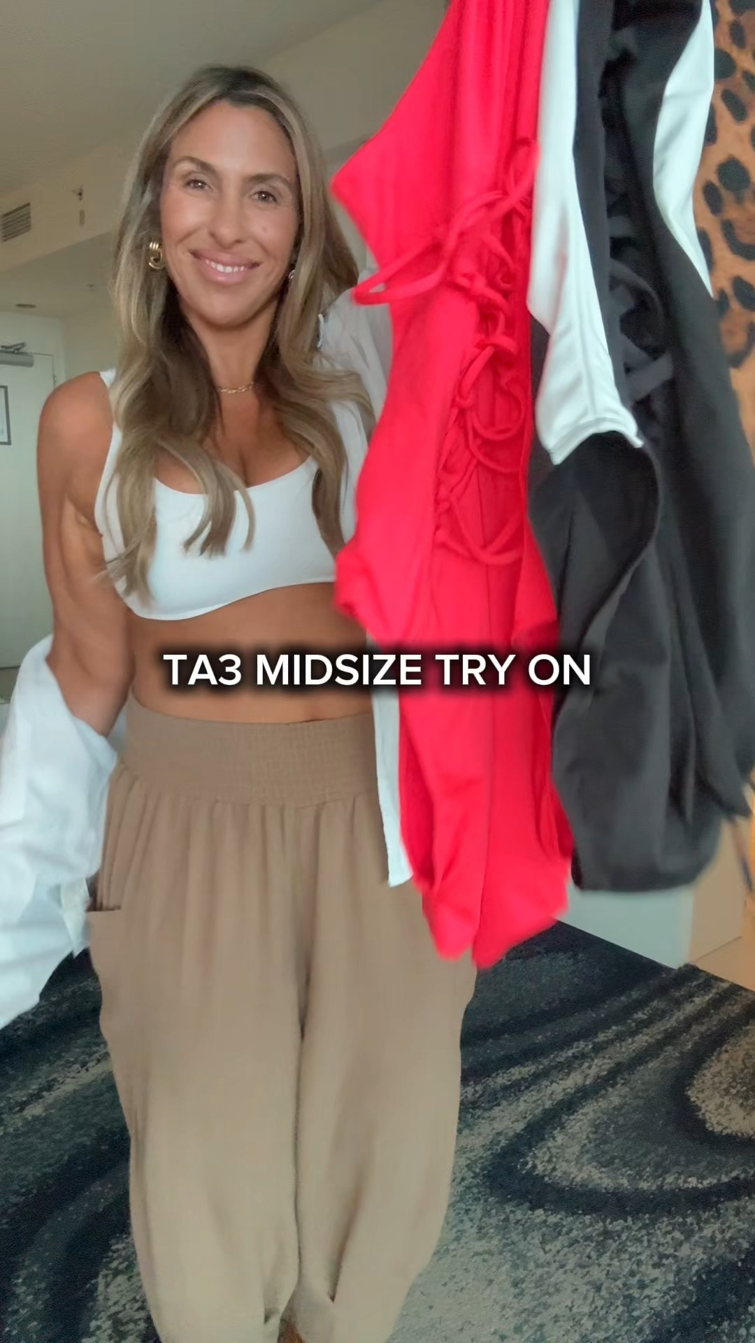 ta3 memorial day sale ends today 

everything in a size XL (could of done my true to size L m) Reg/Long length 

plungey style leopard (hi cut leg) 
hi cut surfy style in color coral. also linked reg cut leg 
sweetie in the black and white regular cut leg
skirt size XL 

plt black crinkle pants size 12 run very long 

#LTKSaleAlert #LTKMidsize #LTKSummerEdit