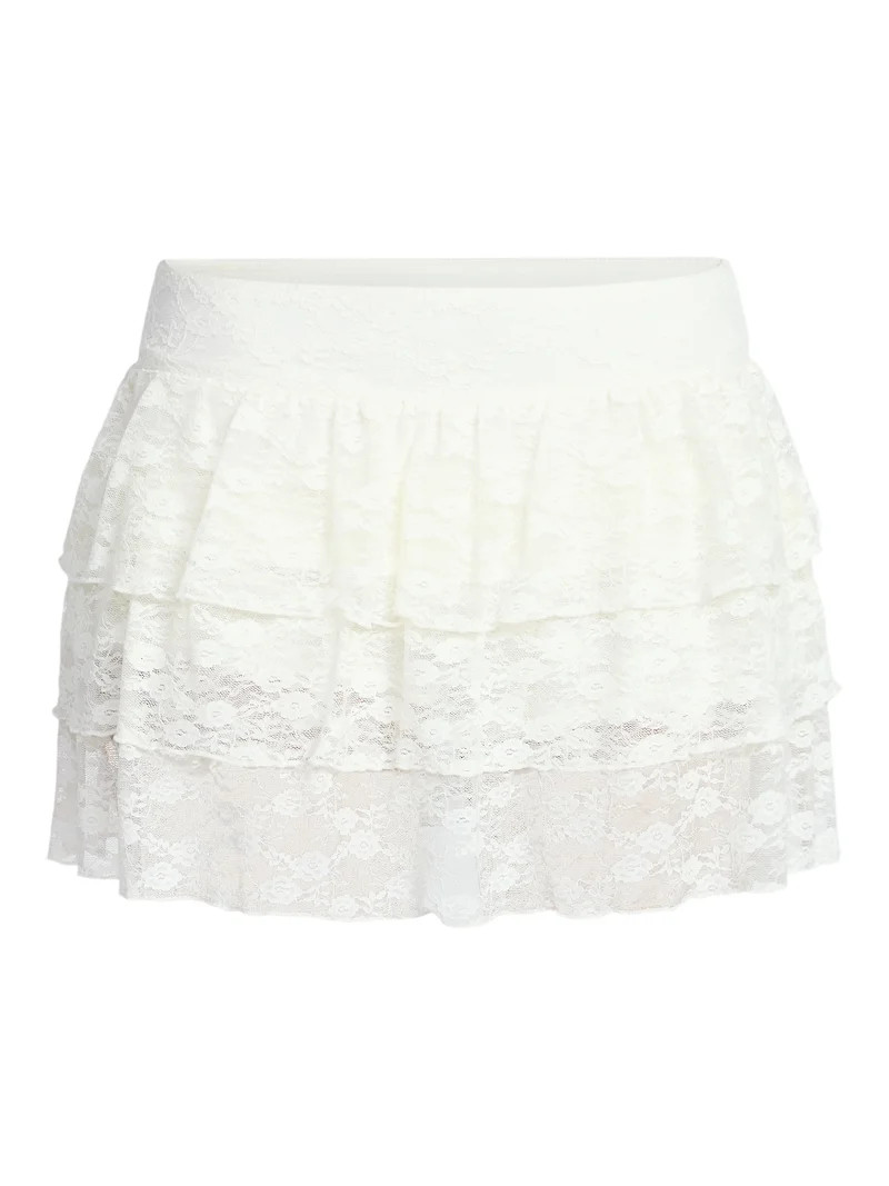 Madden NYC Women's Tiered Lace Mini Skort, Sizes XXS-XXL | Walmart (US)