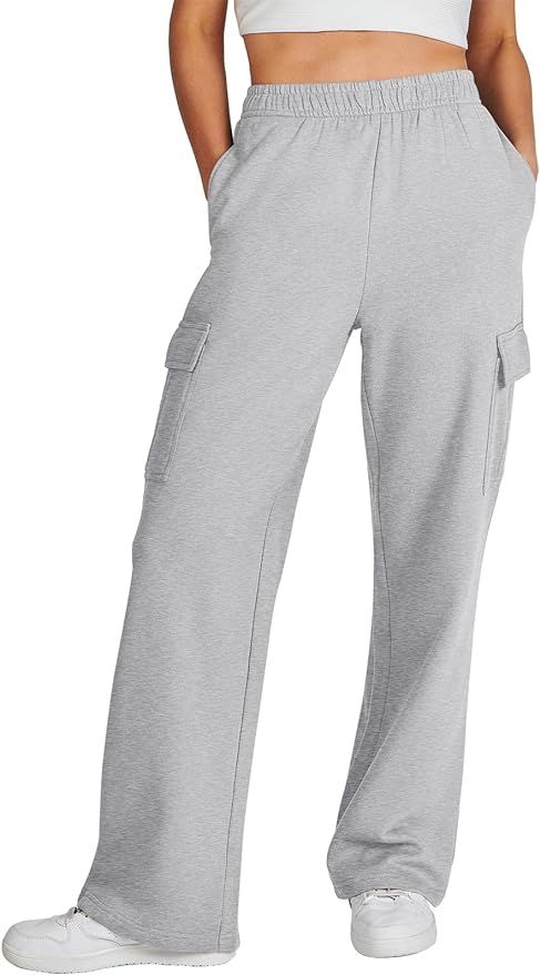 ANRABESS Womens Cargo Sweatpants Casual Loose Lounge Baggy Fleece High Waisted Athletic Sweat Pan... | Amazon (US)