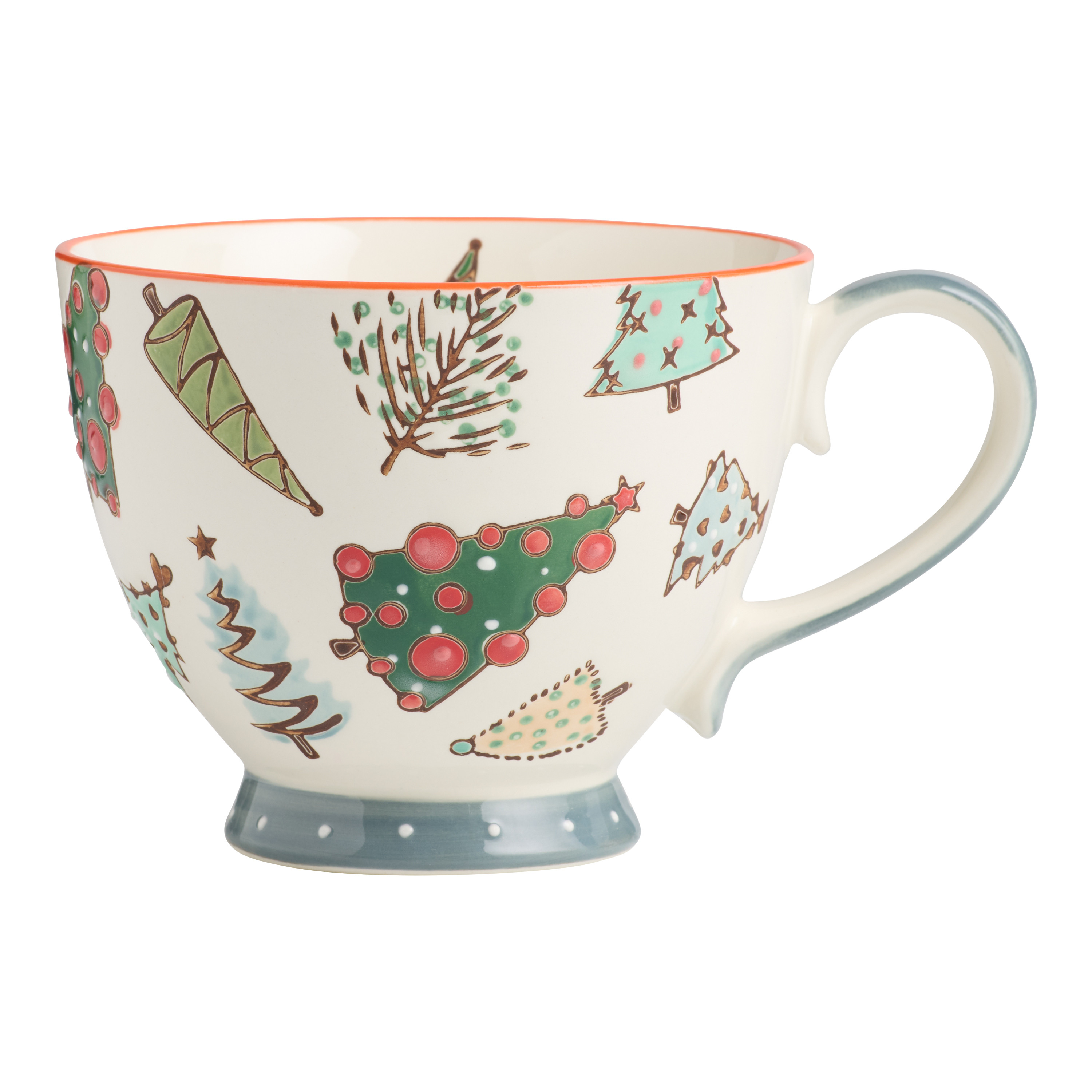 Multicolor Christmas Tree Hand Painted Ceramic Mug | World Market