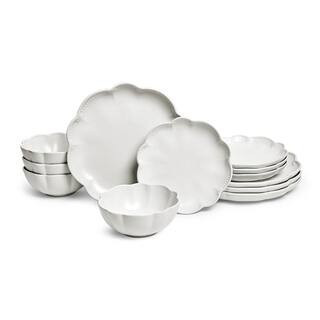 Bethany 12-Piece Stoneware Dinnerware Set, White, Round, Service for 4, Microwave and Dishwasher Safe | The Home Depot