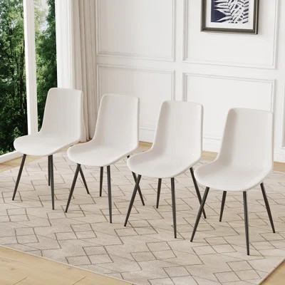 Modern Dining Chairs With Faux Leather Upholstery And Metal Legs | Wayfair North America