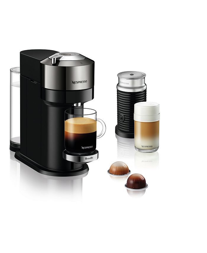 Nespresso Vertuo Next Deluxe Coffee and Espresso Maker by Breville, Dark Chrome  with Aeroccino M... | Macys (US)