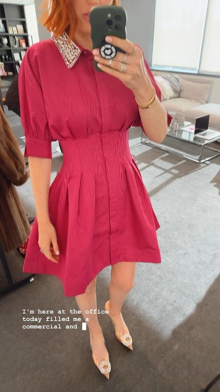 Filing a commercial today and I love my wardrobe! This dress is new season and it runs a touch small- I’m wearing a size 4 and it’s perfect. 

#LTKparties #LTKeurope #LTKworkwear