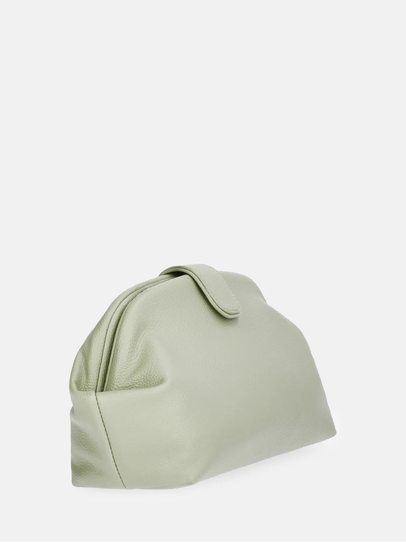 Free Assembly Women's Faux Leather Clutch Handbag, Sage Green | Walmart (US)