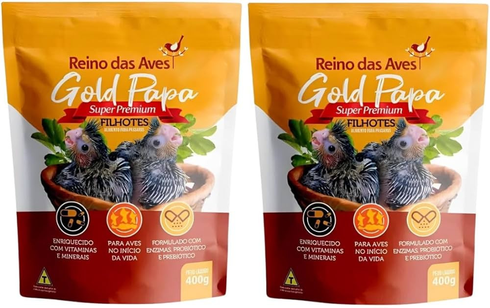 Kit Com 2 Gold Papa Filhotes 400g Reino Das Aves | Amazon (BR)
