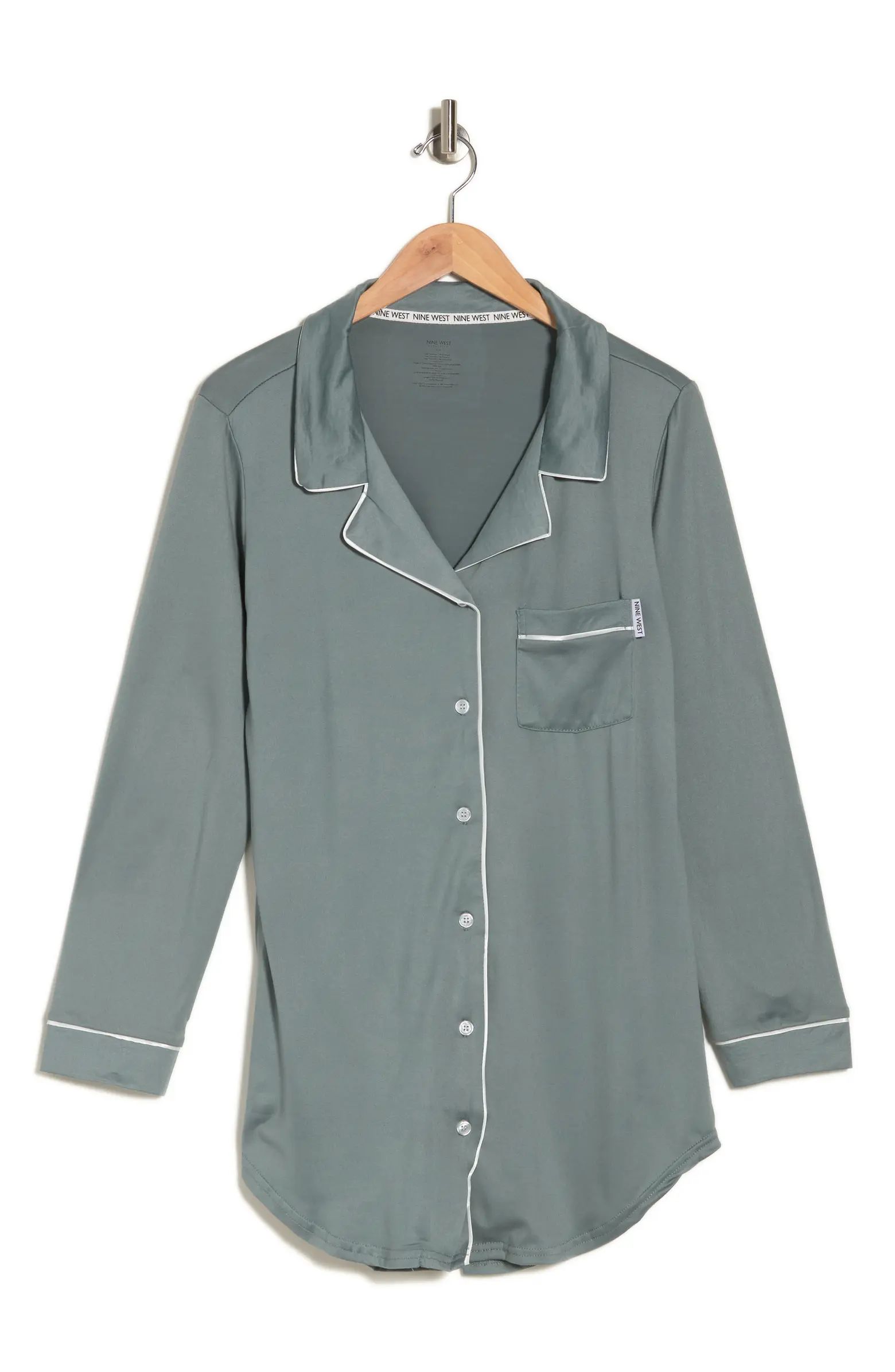 Yummy Jersey Notch Collar Long Sleeve Pajama Top | Nordstrom Rack