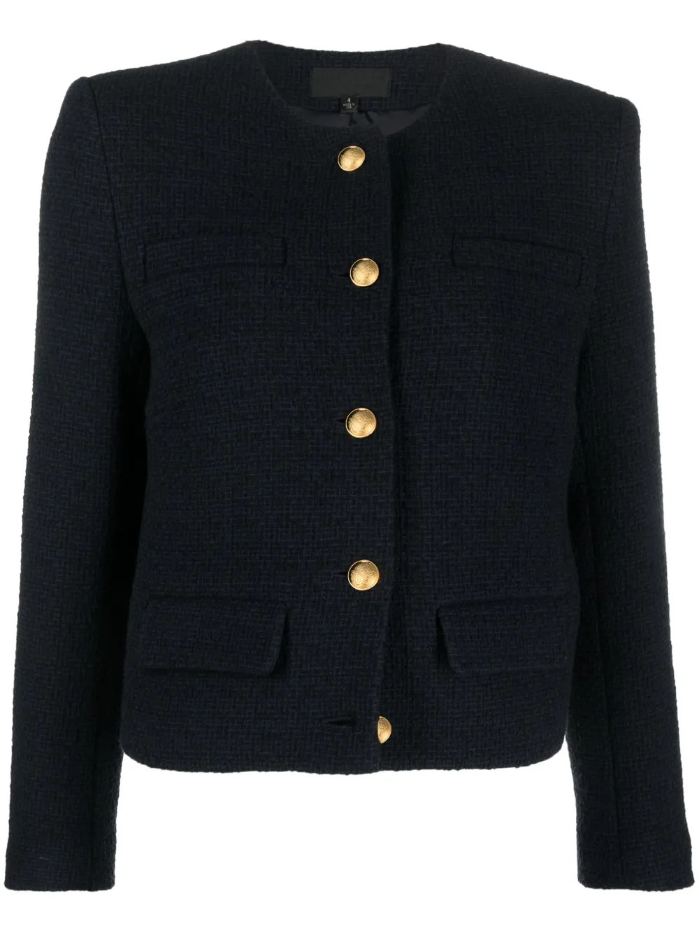 Nili Lotan round-neck Tweed Cropped Jacket - Farfetch | Farfetch Global